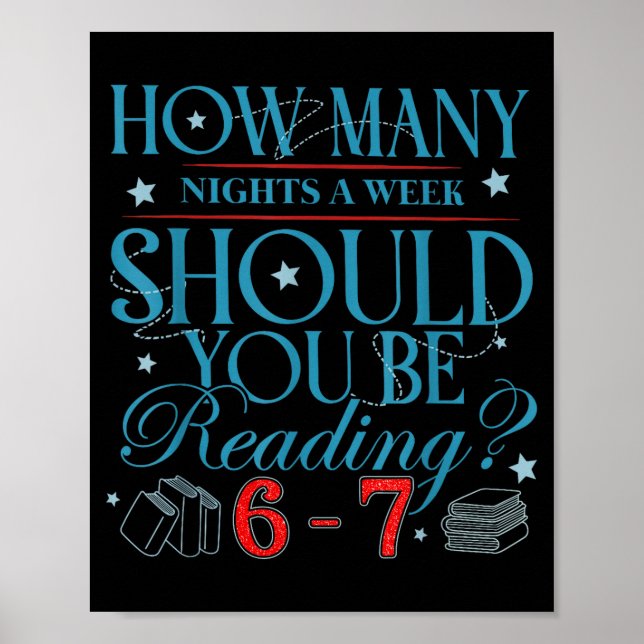 How Many Nights A Week Should You Be Reading 6–7 T Poster (Front)