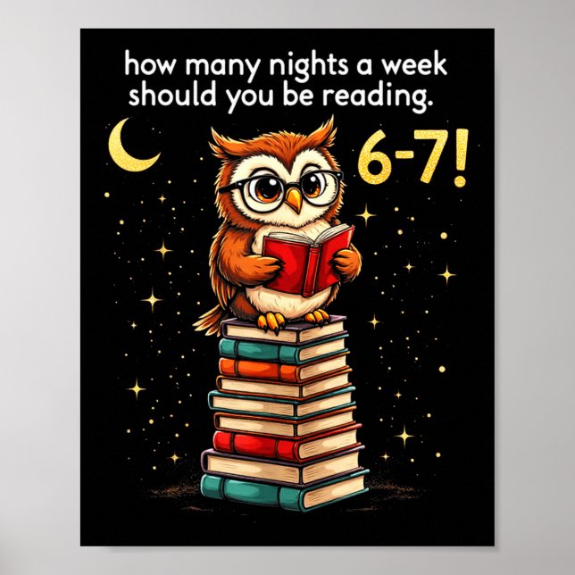 How Many Nights A Week Should You Read_ 6–7 Fun Te Poster (Front)