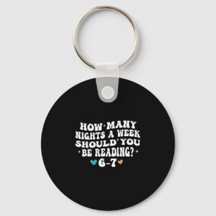 How Many Nights Reading 67 Funny Meme Six Seven Te Keychain