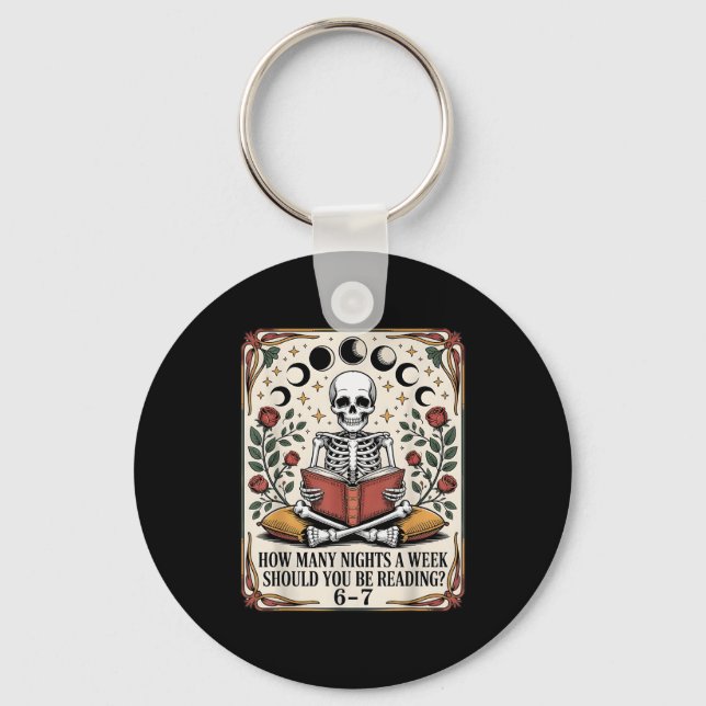 How Many Nights Reading Meme 6 7 Funny Book Lover  Keychain (Front)