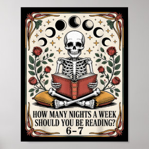 How Many Nights Reading Meme 6 7 Funny Book Lover Poster
