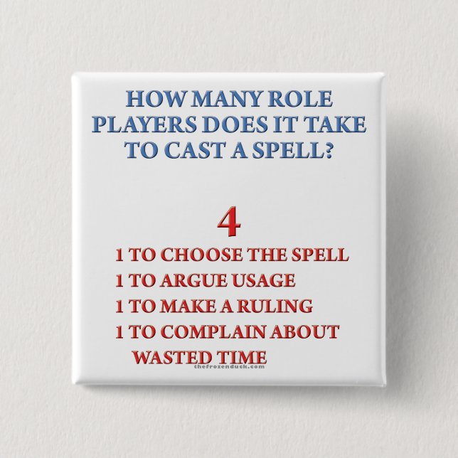 How Many Players to Cast a Spell 2 Inch Square Button (Front)
