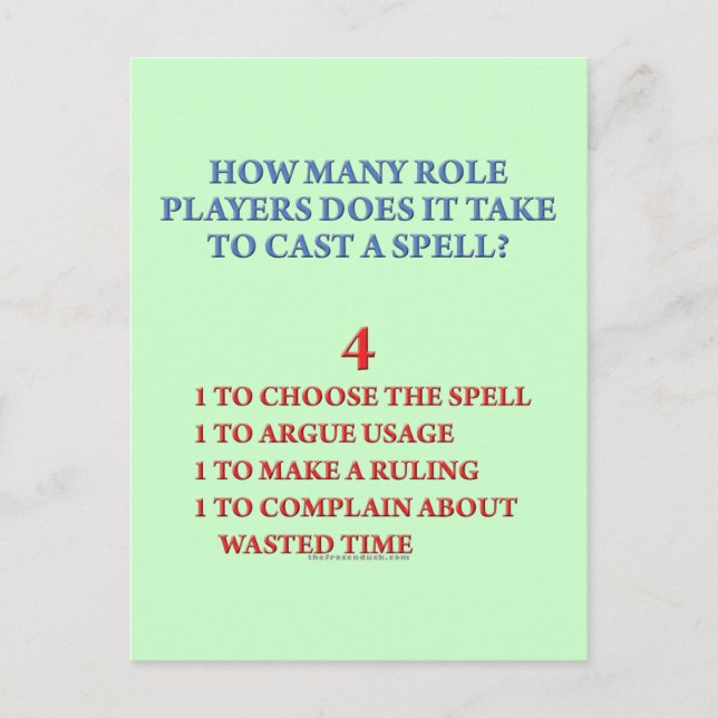 How Many Players to Cast a Spell Postcard (Front)