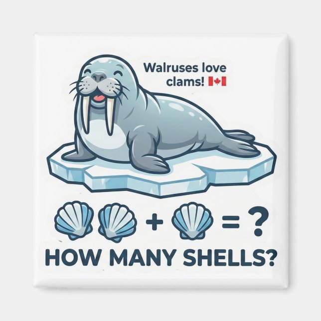 How Many Shells? – Walrus Math Learning Magnet (Devant)