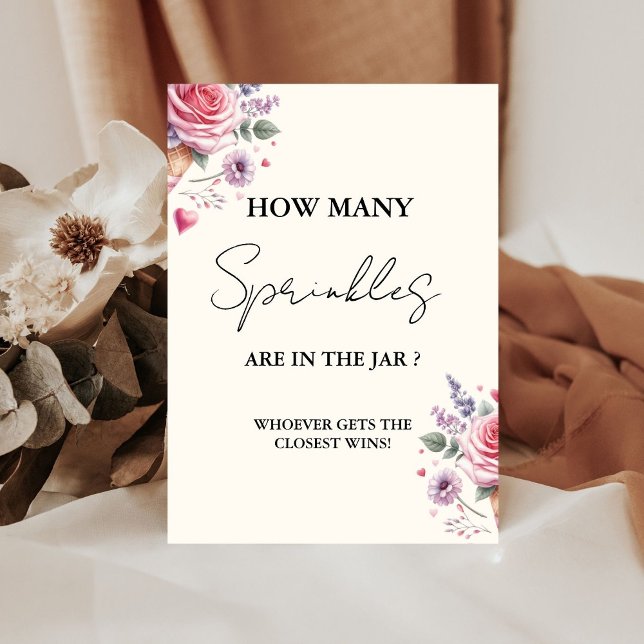 How Many SPrinkles In the Jar Baby Shower Game  Pedestal Sign (Creator Uploaded)