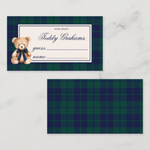 How Many teddy grahams Teddy Bear Red Plaid Enclosure Card