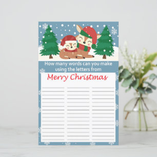 How many words can you make from Merry Christmas