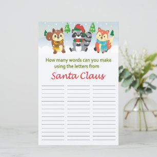 How many words can you make from Santa Claus