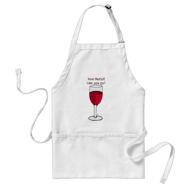 HOW MERLOT CAN YOU GO? wine print by jill Standard Apron (Front)