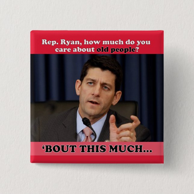 How Much Do You Care About Old People? 2 Inch Square Button (Front)