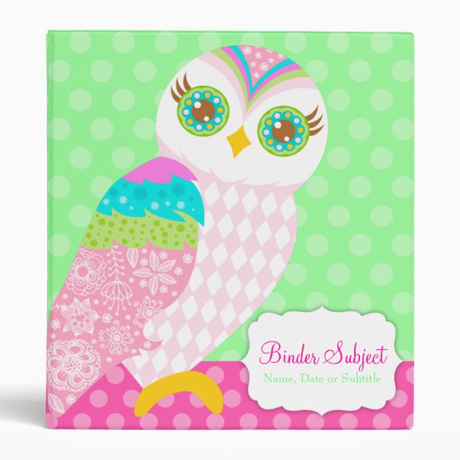 How Now Baby Pink Owl? Binder (Front)