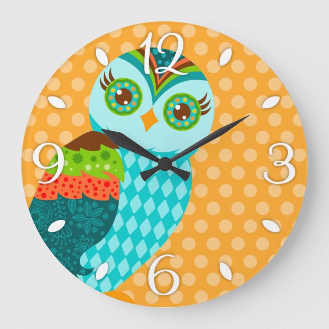How Now Blue Owl Wall Clock (Front)