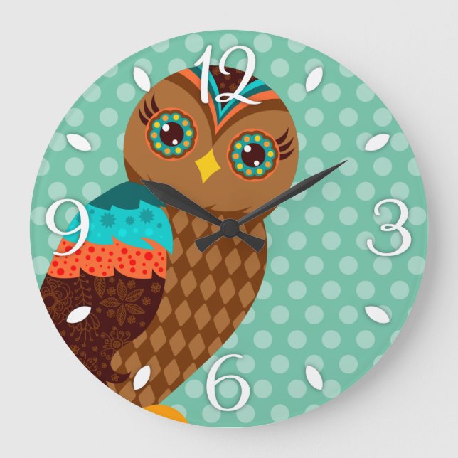 How Now Brown Owl Wall Clock (Front)