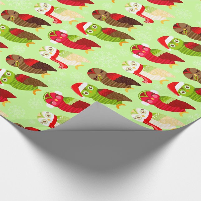 How Now Holiday Owls Wrapping Paper (Corner)
