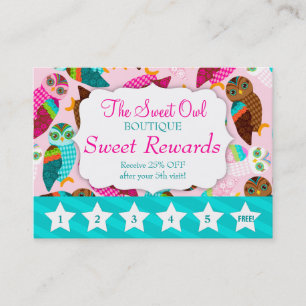 How Now Little Owls? Rewards Promo Loyalty Card