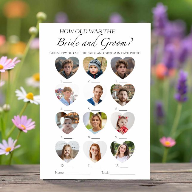 How Old Bride And Groom Bridal Shower Game Card (Creator Uploaded)