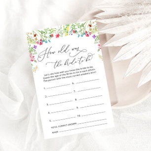 How Old is the Bride to Be Garden Bridal Game