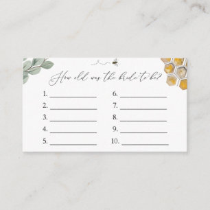 How Old is the Bride to Bee game card