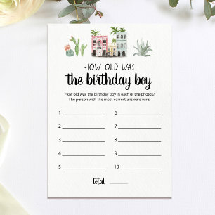 How old was Birthday boy Game Card
