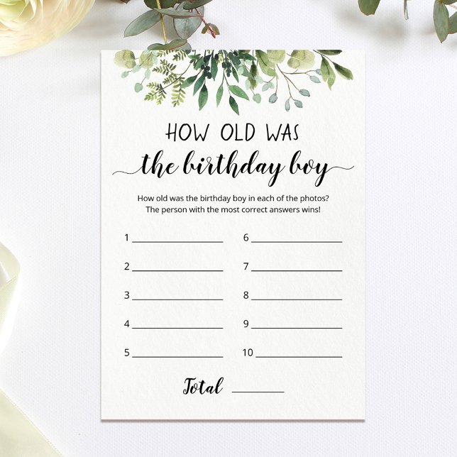 How old was Birthday boy Game Card (Creator Uploaded)