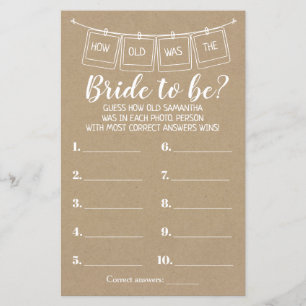 How old was She rustic shower bilingual game