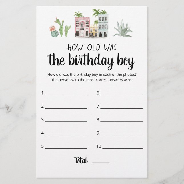 How Old Was The Birthday Boy game (Front)