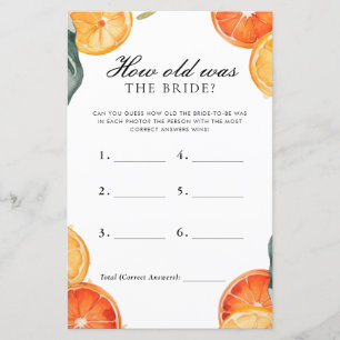 How Old Was The Bride Aperol Bridal Shower Game