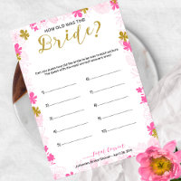 How Old Was the Bride Bridal Shower Game