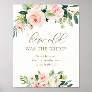 How Old Was the Bride Bridal Shower Game Pedestal  Poster
