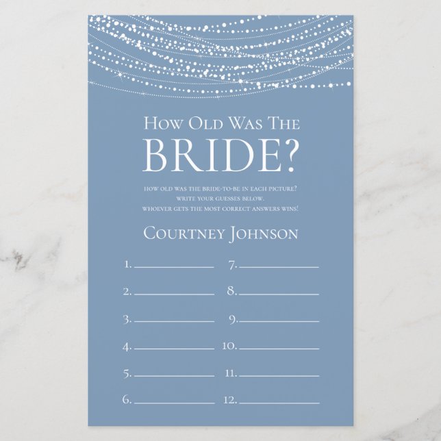 How Old Was The Bride Dusty Blue Lights (Front)