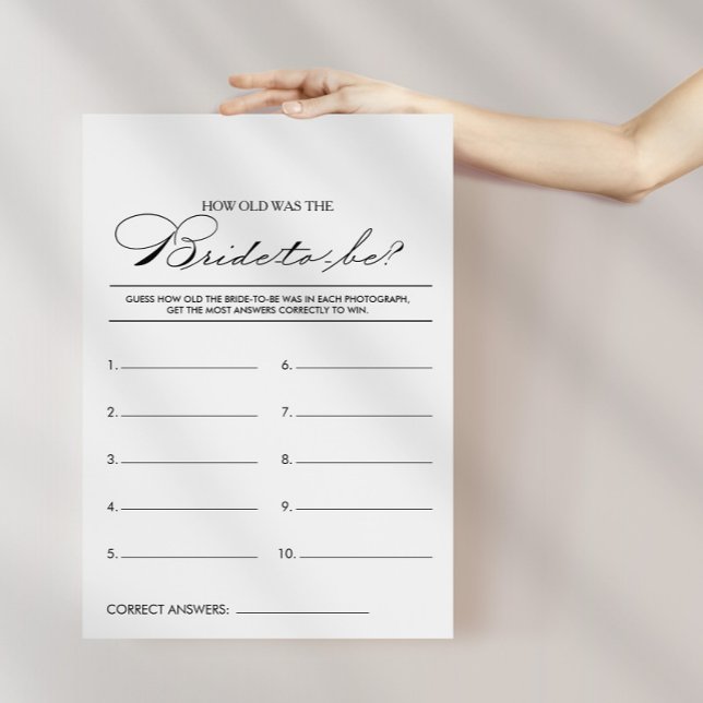 How Old Was the Bride-To-Be Bridal Shower Game (Creator Uploaded)