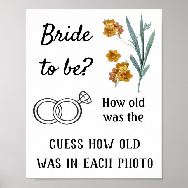 How old was the Bride to be? Flowers Game Poster (Front)