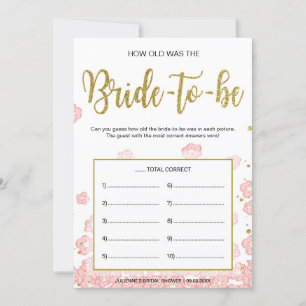 How Old Was the Bride-to-Be   Pink and Gold