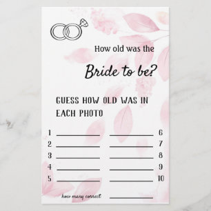 How old was the Bride to be?-Pink Watercolor Flyer