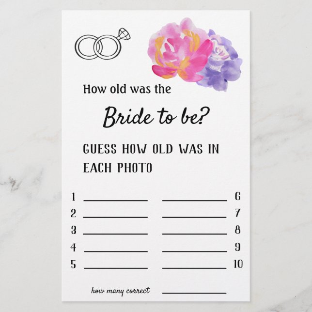 How old was the Bride to be? - Violet Flowers Flyer (Front)