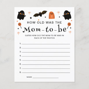 How old was the mom Halloween Baby Shower Game