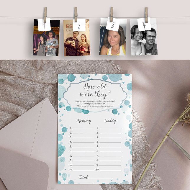 How old were Mom Dad Photo Challenge Baby Shower (How old were they?)