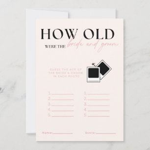 How Old Were the Bride And Groom Bridal Game Invitation