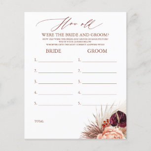 How Old Were The BRIDE AND GROOM Game