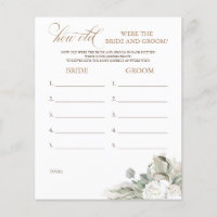 How Old Were The BRIDE AND GROOM Game