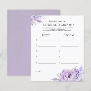 How Old Were The BRIDE AND GROOM - Purple Floral