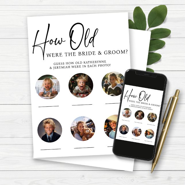 How Old Were the Bride and Groom Reception Game Invitation (Creator Uploaded)