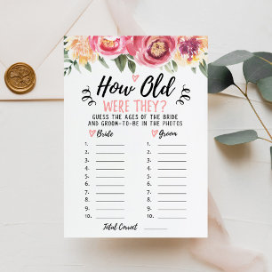 How old were they Bridal Shower or Hen Party Card
