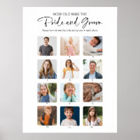 How Old Were They Bride & Groom Bridal Shower Sign