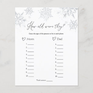 How Old Were They Snowflake Baby Shower Game