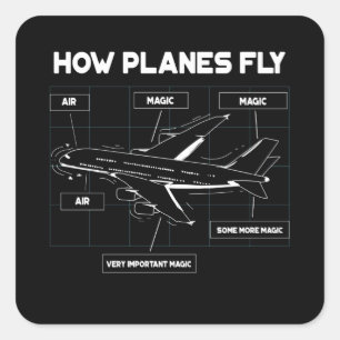 How Planes Fly For Student Pilots And Flight Square Sticker