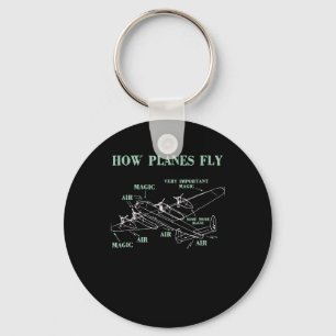 How Planes Fly Funny Aerospace Engineer Pilot Gift Keychain