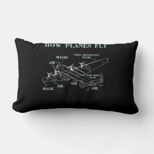 How Planes Fly Funny Aerospace Engineer Pilot Gift Lumbar Pillow
