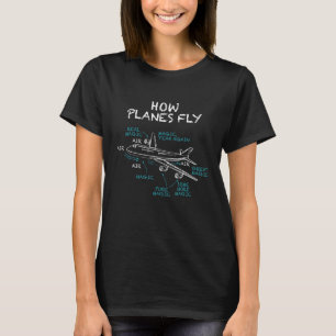 How Planes Fly  Pilot Aerospace Engineer Aviation  T-Shirt