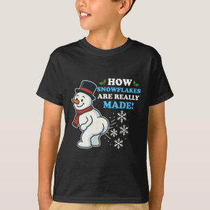 How Snowflakes Are Really Made Christmas Snowman F T-Shirt
